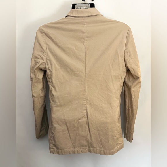 EVERLANE Blazer Mens 40 Single Breasted Linen Blend Sports Coat Beige Khaki EUC - Picture 8 of 15